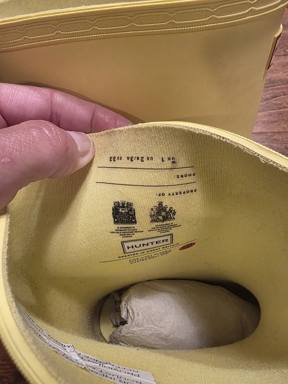 Hunter Kids Yellow Rubber Rain Boots GUC